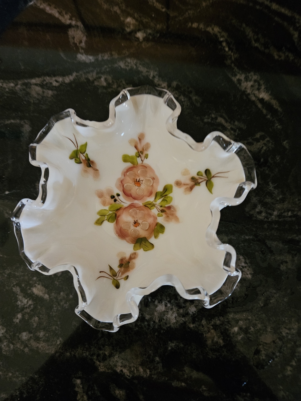 Vintage Fenton Milk Glass Dish